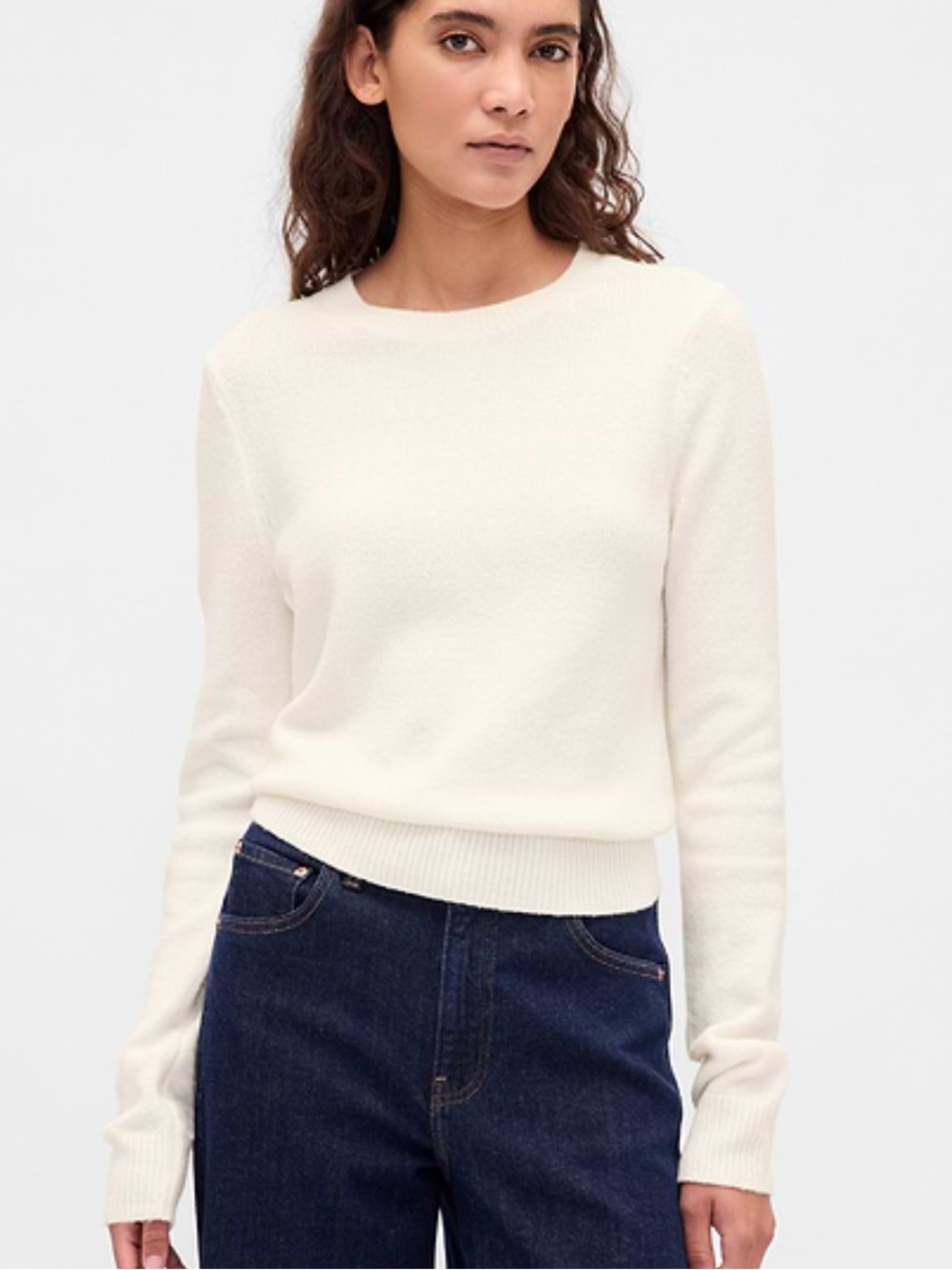 GAP CashSoft Crewneck Sweater Ivory Beige Frost